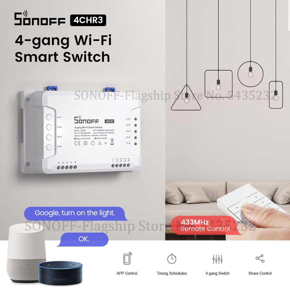 Sonoff - Itead SONOFF 4CH R2 Wi-Fi Беспроводной