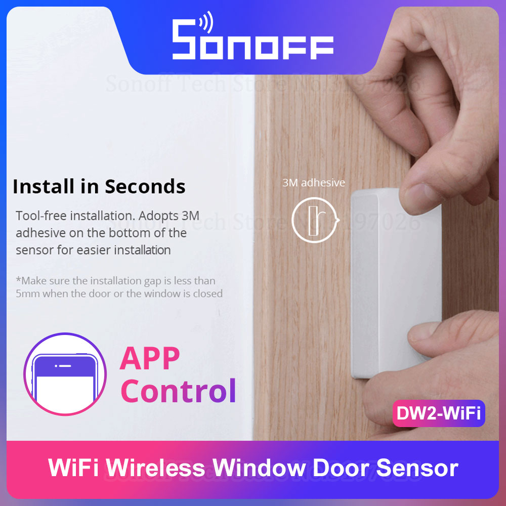 Sonoff - Беспроводной датчик двери/окон Sonoff DW2-WiFi, домашняя