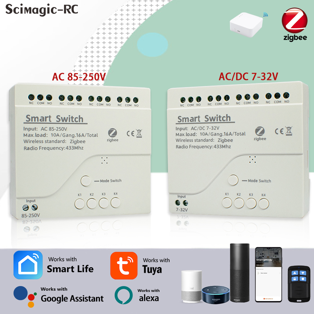 Home Assistant Tuya - 4-канальный модуль реле Zigbee Tuya для