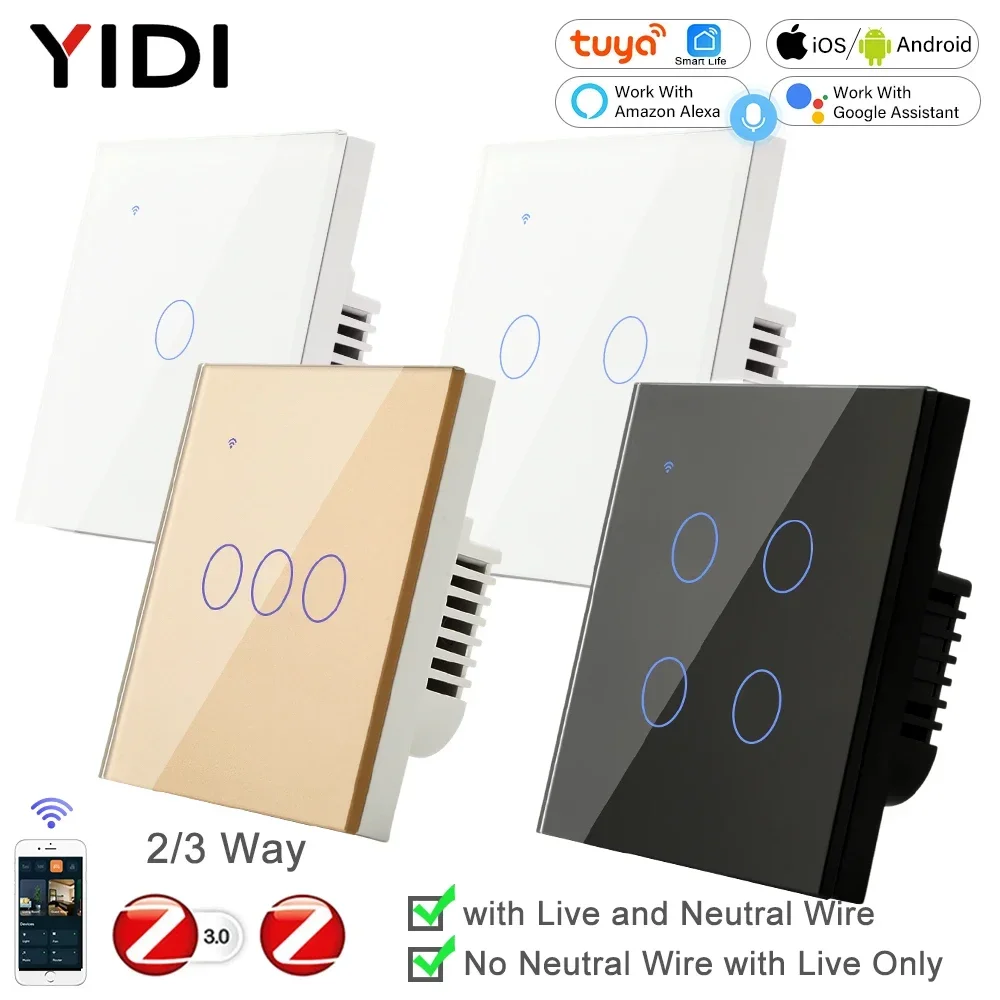 Tuya 4 Channel - Умный светильник ель ZigBee, настенная кнопка