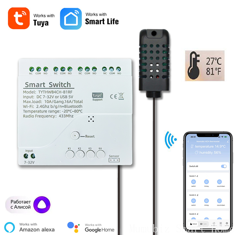 Tuya 4 Channel - Tuya Smart 7-32 В Wi-Fi 4-канальное