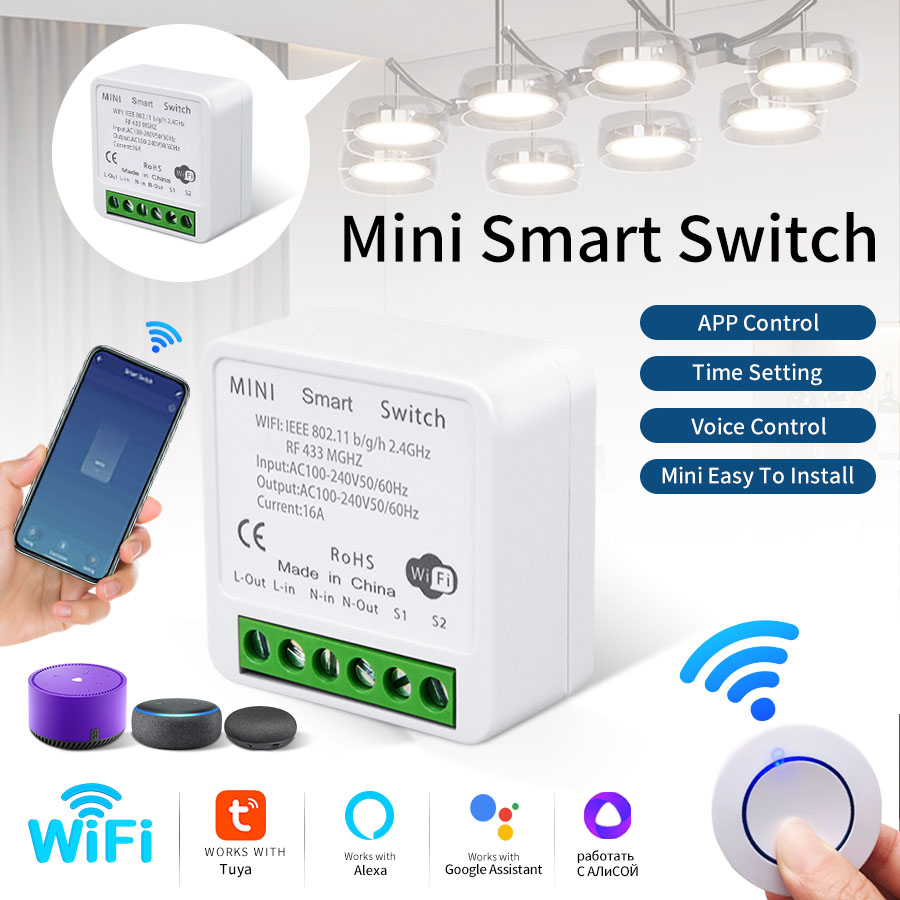 Smart Relay Tuya - Беспроводной Wi-Fi релейный приемник Tuya RF433Mhz