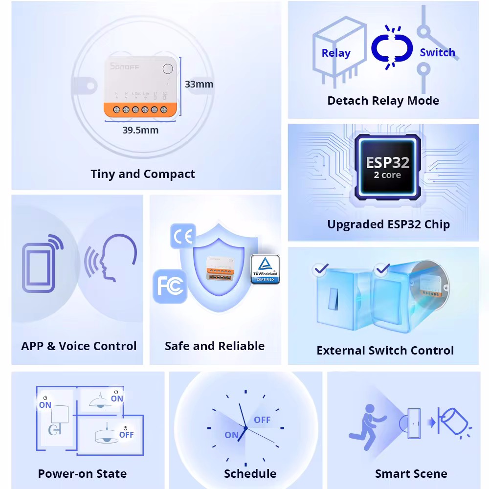 Модуль переключателя SONOFF Mi – обзор и цена Sonoff Mini R4