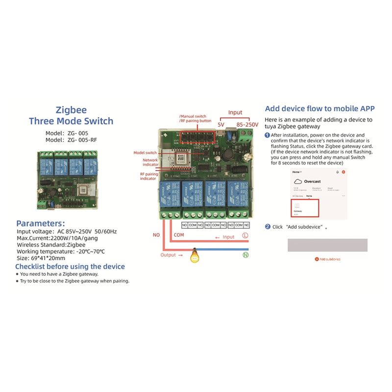 [NEWA08R] 4-канальный модуль у – обзор и цена Smart Relay Tuya