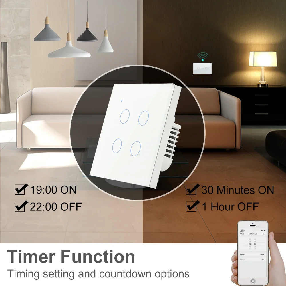 Умный светильник ель ZigBee, н – обзор и цена Tuya 4 Channel