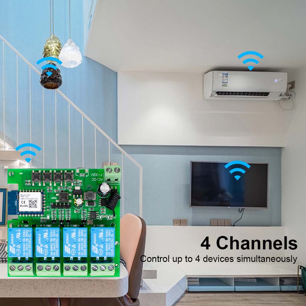 Умный Wi-Fi модуль дистанционн – обзор и цена Tuya 4 Channel