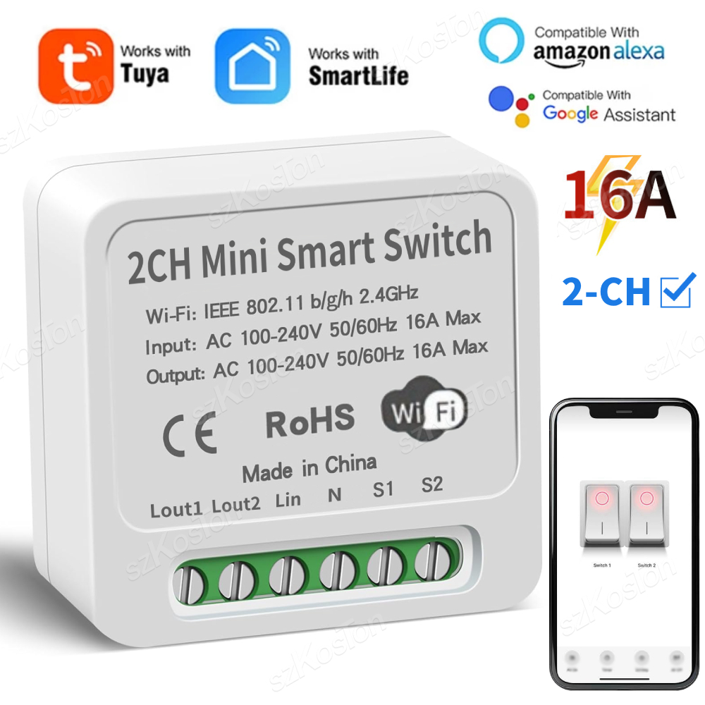 16A Tuya Wi-Fi модуль умного п – обзор и цена Smart Relay Tuya