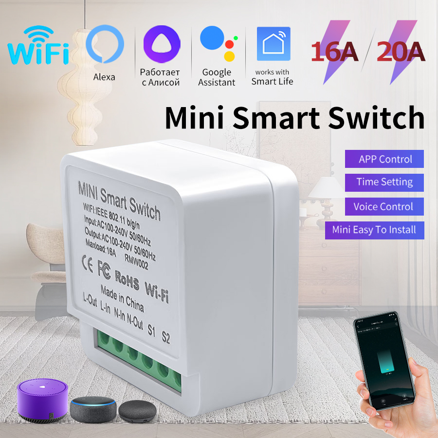 16A/20A Wi-Fi Mini Smart Switc – обзор и цена Sonoff Mini R4
